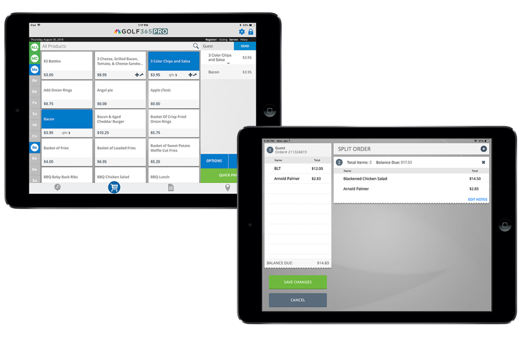 G1 - golf course management software - food and beverage